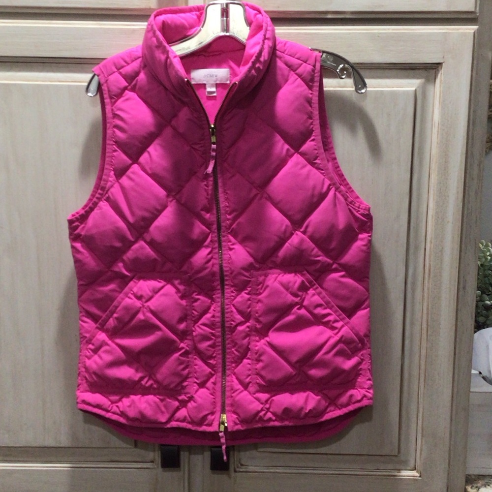 J. Crew Hot Pink Quilted Vest